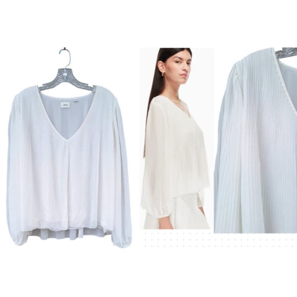 Elegant White V-Neck Blouse